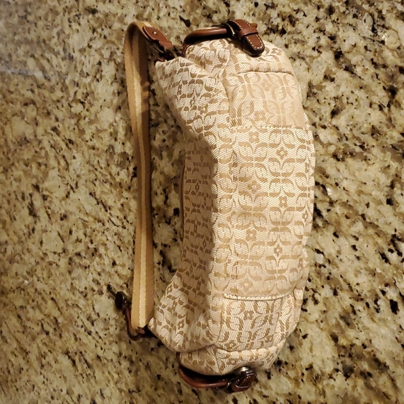 Vintage  Fossil Signature Canvas /Leather shoulder bag - Picture 13 of 14